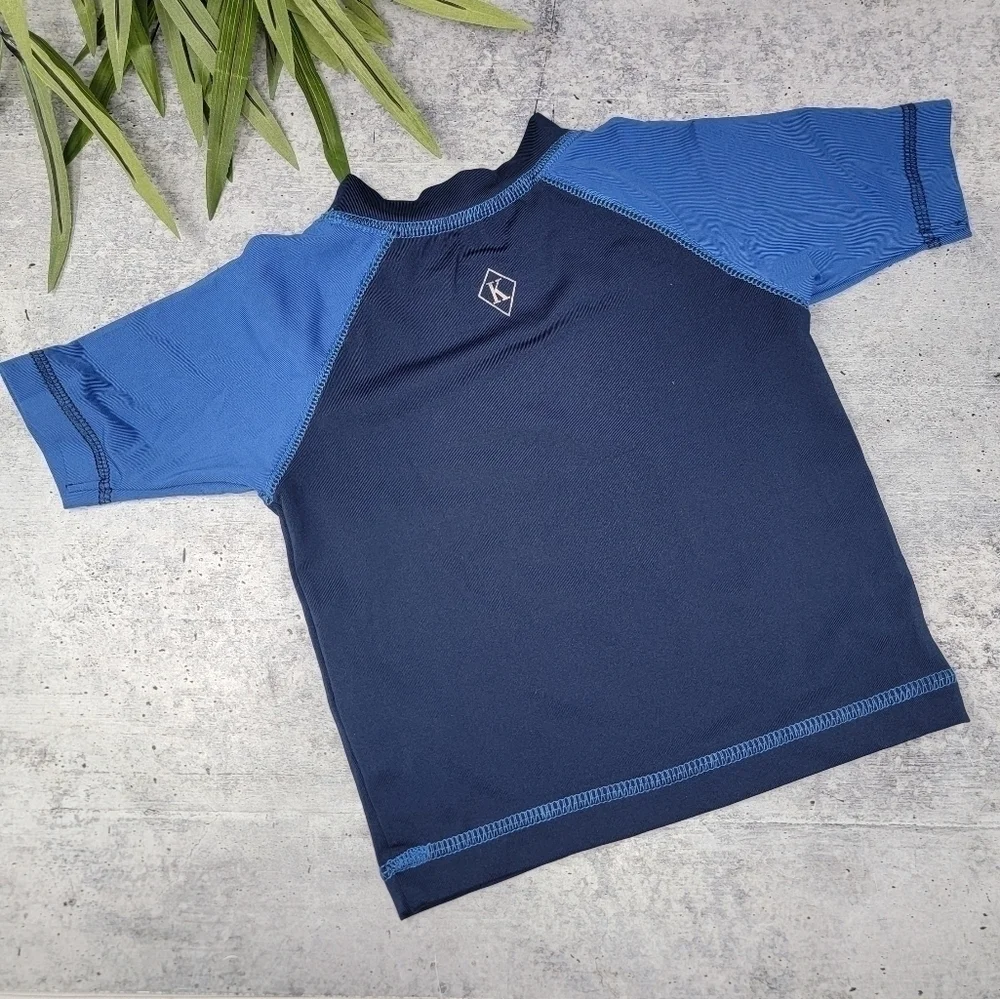 Kitestrings Navy & Blue Raglan Rash Guard Swim Shirt Size 12 Months